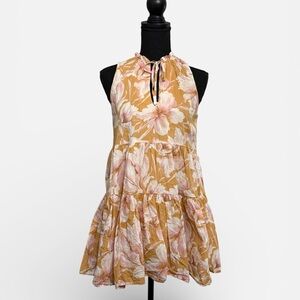 Steve Madden Floral Pink and Tan Dress